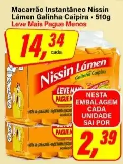 Rede Supermarket Macarrão instantâneo nissin lâmen galinha caipira oferta