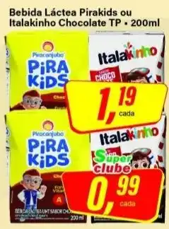 Rede Supermarket Bebida Láctea Pirakids ou Italkinho Chocolate TP oferta