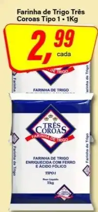 Rede Supermarket Farinha de trigo três coroas tipo 1 oferta