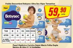 Rede Supermarket Fraldas descartáveis babysec ultra sec hiper tamanhos oferta