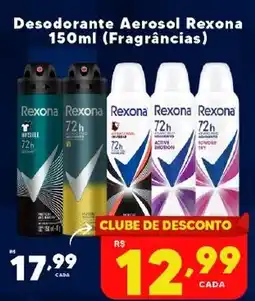 Rede uniforça Desodorante Aerosol Rexona 150ml (Fragrâncias) oferta
