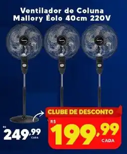Rede uniforça Ventilador de Coluna Mallory Éolo 40cm 220v oferta