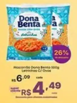 Super Lagoa Macarrão dona benta letriñas cv ovos oferta