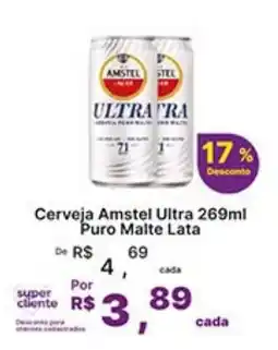 Super Lagoa Cerveja Amstel Ultra Puro Malte Lata oferta