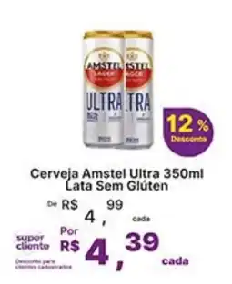 Super Lagoa Cerveja Amstel Ultra Lata Sem Glúten oferta