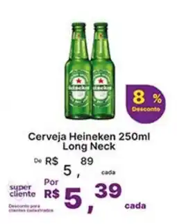 Super Lagoa Cerveja Heineken 250ml Long Neck oferta