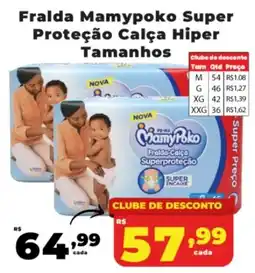 Rede uniforça Fralda Mamypoko Super Proteção Calça Hiper Tamanhos oferta