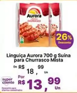 Super Lagoa Linguiça aurora suína para churrasco mista oferta