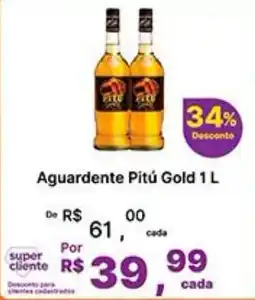 Super Lagoa Aguardente Pitú Gold oferta