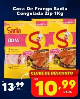 Rede uniforça Coxa de frango sadia congelada zip oferta