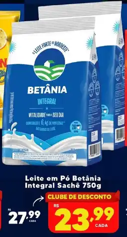 Rede uniforça Leite em Pó Betânia Integral oferta