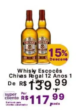 Super Lagoa Whisky Escocês Chivas Regal 12 Anos oferta