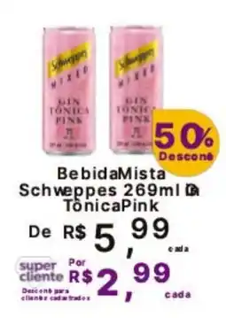 Super Lagoa Bebida Mista Schweppes Tônica Pink oferta