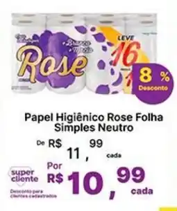 Super Lagoa Papel Higiênico Rose Folha Simples Neutro oferta