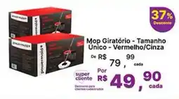 Super Lagoa Mop Giratório - Tamanho Unico - Vermelho/Cinza oferta