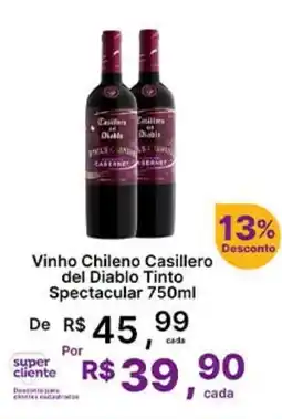 Super Lagoa Vinho Chileno Casillero del Diablo Tinto Spectacular oferta