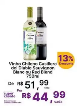 Super Lagoa vinho chileno casillero del diablo sauvignon blanc ou red blend oferta