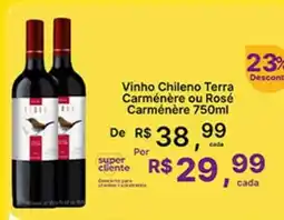 Super Lagoa Vinho Chileno Terra Carménère ou Rosé Carménère oferta