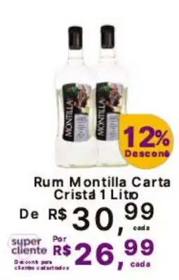 Super Lagoa Rum Montilla Carta Crista 1 Litro oferta