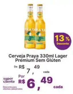 Super Lagoa Cerveja Praya lager premium sem glúten oferta