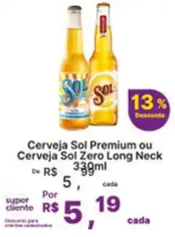 Super Lagoa Cerveja Sol Premium ou Cerveja Sol Zero Long Neck oferta
