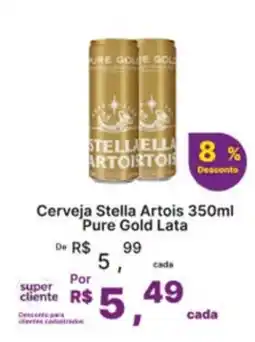 Super Lagoa Cerveja Stella Artois Pure Gold Lata oferta