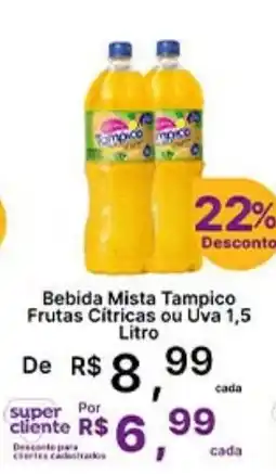 Super Lagoa Bebida Mista Tampico Frutas Cítricas ou Uva oferta