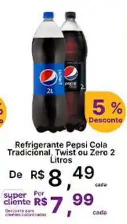 Super Lagoa Refrigerante Pepsi Cola Tradicional Twist ou Zero 2 Litros oferta