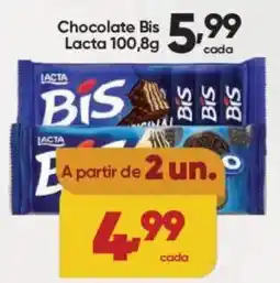 Lopes Supermercados Chocolate Bis Lacta 100,8g oferta
