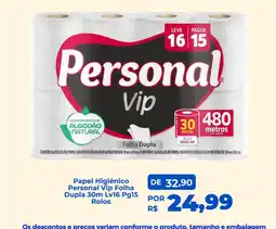 Andorinha Hipermercado Papel Higiênico Personal Vip Folha Dupla oferta