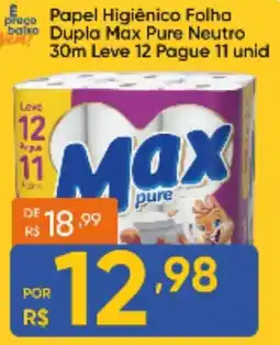 Atacado Vem Papel Higiênico Folha Dupla Max Pure Neutro oferta