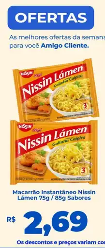 Andorinha Hipermercado Macarrão instantâneo nissin lámen oferta