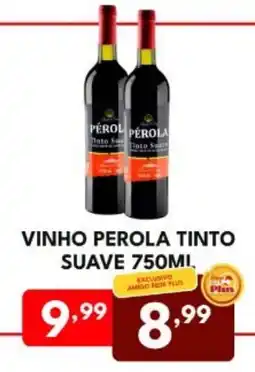 Rede Plus Supermercados vinho perola tinto suave oferta