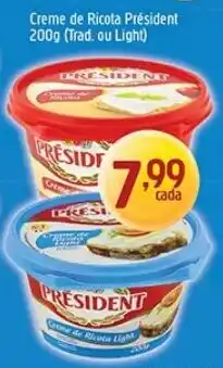 Supermercados Guanabara Creme de Ricota Président oferta