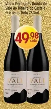 Supermercados Guanabara Vinho Português Quinta do Vale do Ribêro do Castelo Premium Tinto oferta