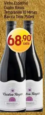 Supermercados Guanabara Vinho Espanhol Cuatro Rayas oferta