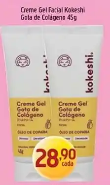 Supermercados Guanabara Creme gel facial kokeshi gota de colágeno oferta
