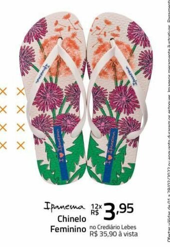 Lojas Lebes Ipanema Chinelo Feminino oferta