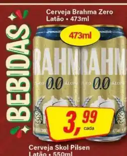 Rede Supermarket Cerveja Brahma Zero Latão oferta