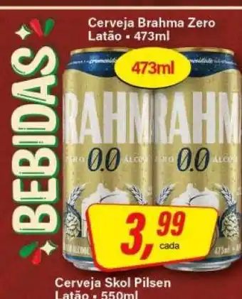 Rede Supermarket Cerveja Brahma Zero Latão oferta