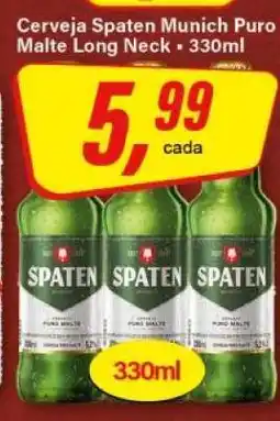 Rede Supermarket Cerveja Spaten Munich Puro Malte Long Neck oferta