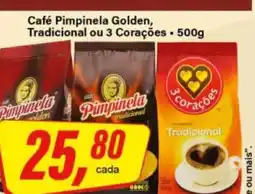 Rede Supermarket Café Pimpinela Golden, Tradicional ou 3 Corações oferta