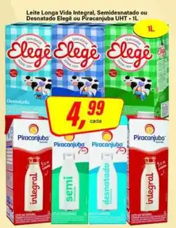 Rede Supermarket Leite Longa Vida Integral, Semidesnatado ou Desnatado Elegê ou Piracanjuba UHT oferta