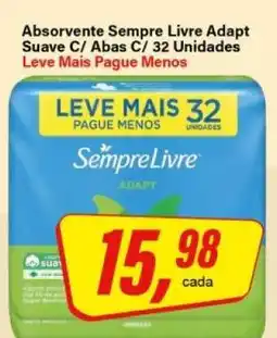 Rede Supermarket Absorvente Sempre Livre Adapt Suave C/ Abas C/ 32 Unidades oferta