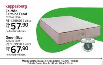 Lojas Lebes Kappesberg Colchao Carmine Casal oferta