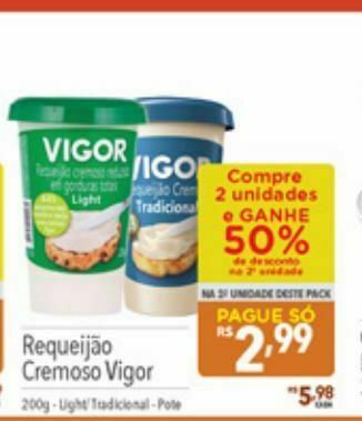 Supermercados Condor Requeijão cremoso vigor oferta