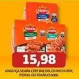 Supermercados Queiroz Linguiça seara com bacon, chimichurri, pernil ou frango oferta