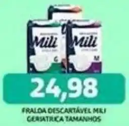 Supermercados Queiroz Fraldas descartáveis mili oferta