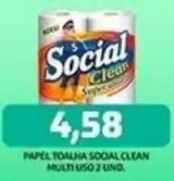 Supermercados Queiroz Papel toalha social clean oferta