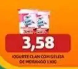Supermercados Queiroz Yogurte clan com geleia de morango oferta